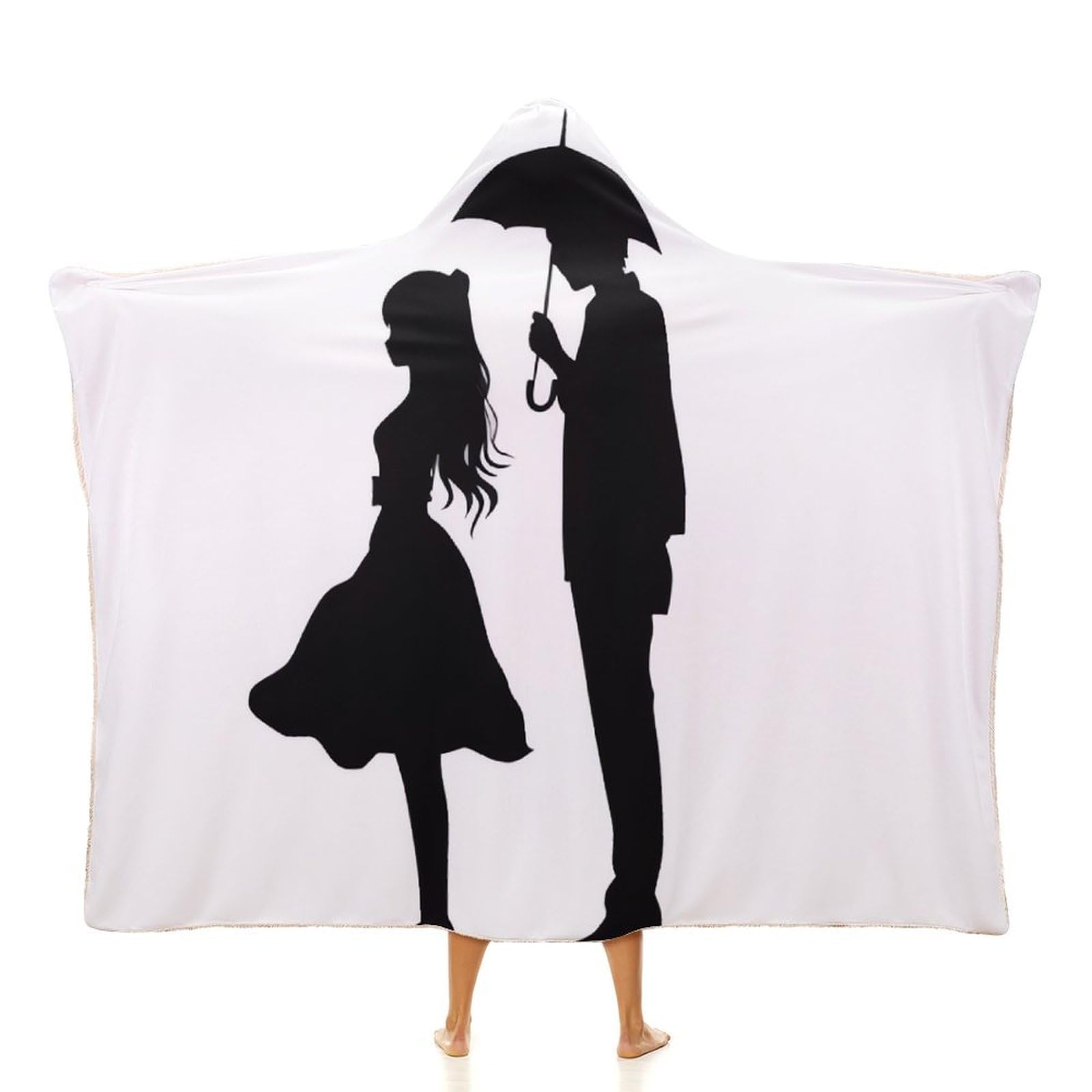 Silhouette anime cape à capuche pour canapé et voyage plaid 127x152cm