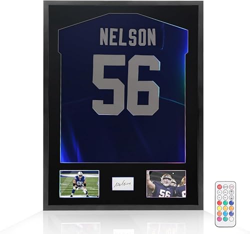 Miniatura 10 de Snail Estuche de madera con marco de jersey de 32 x 24 pulgadas, para montar en la pared, para béisbol, baloncesto, fútbol, hockey, camiseta