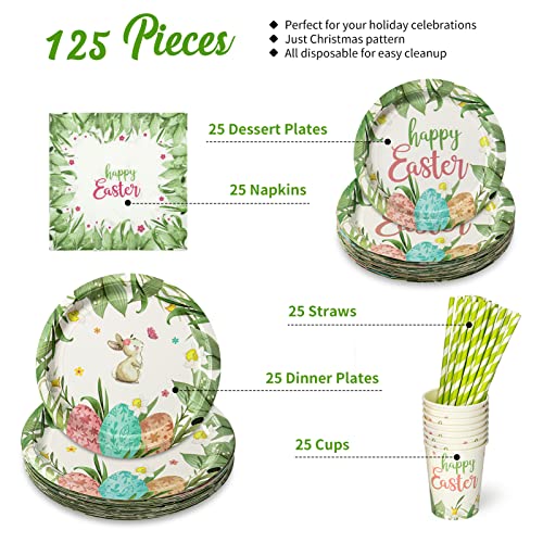 Cibeat EASTER Disposable Dinnerware Set, Easter Decorations Paper Plates, Easter Party Supplies Includes Plates thumb #2