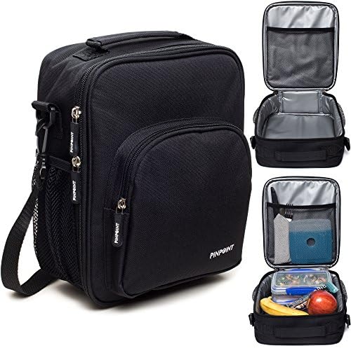 Insulated Thermal Lunchbox with Open Design - Classic Durable Lunch Box for Boys and Girls - Kids and Teens Lunch Box for School - Adults for Work or Office (Black)