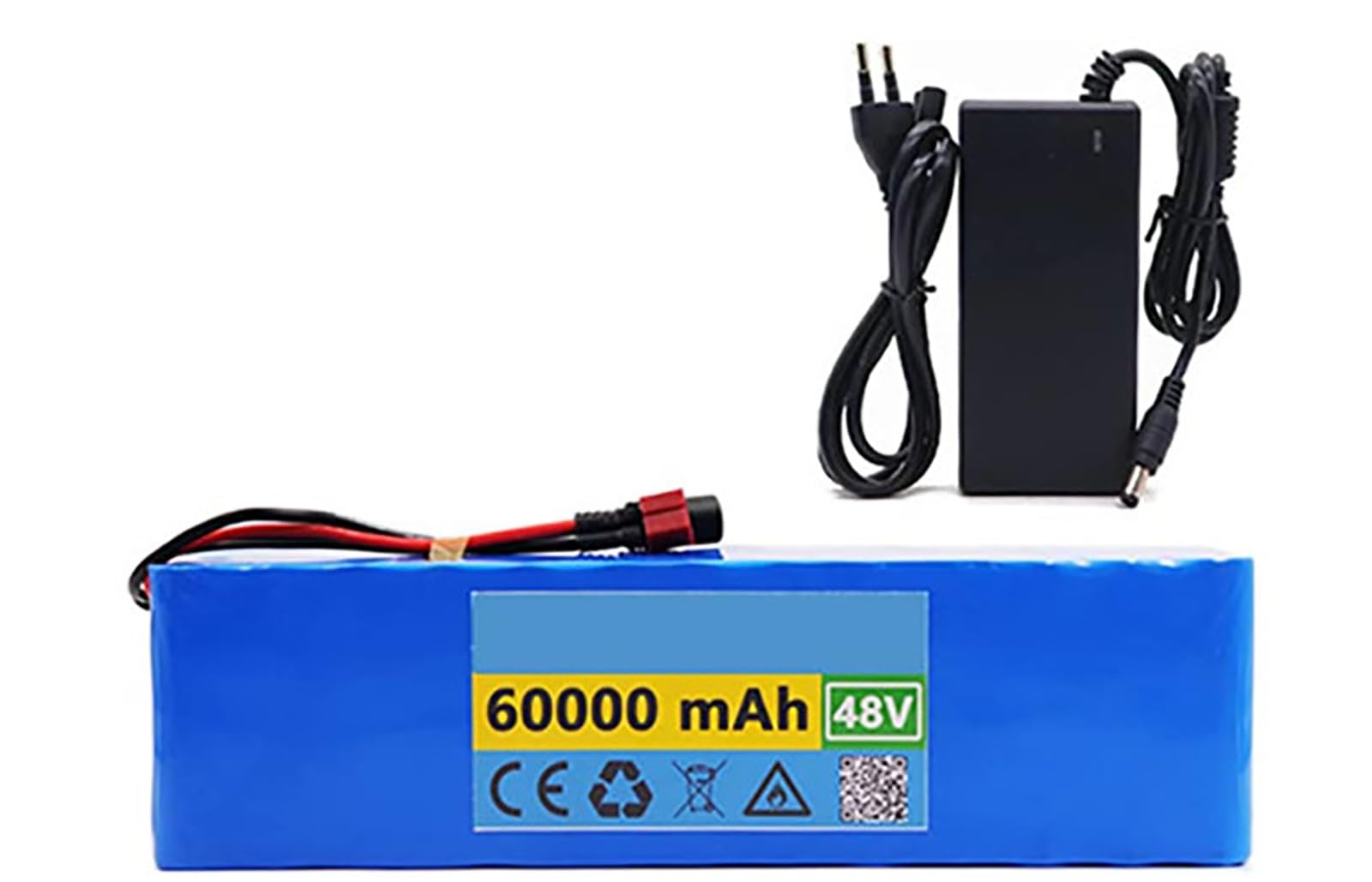 Ebike Batería 48V Litio Pack 60Ah 13S3P para Baterías Recargables para 54.6v E-Bike Bicicleta Eléctrica Scooter con BMS+54.6V 2A Charger XT60