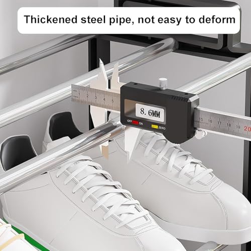 Image of 4-Tier Shoe Storage Rack | Space-Saving Free-Standing Shoe Organizer | Durable Metal Frame with Open Shelves | Ideal for Entryway, Closet, Bedroom (Portable-Black, 4 Tier)
