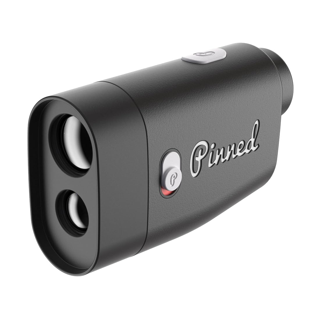 Pinned Prism+ Slope Golf Rangefinder | Golf Distance Measuring Device | USB Rechargeable Pinned Locked Vibration Laser Range Finder Golf | Golf Gift Idea, Golf Accessories for Men & Women, Black