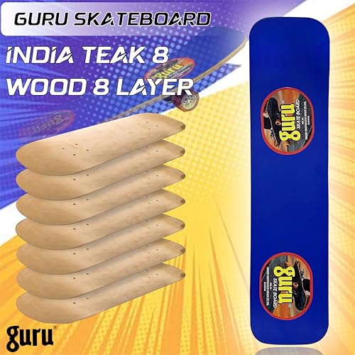 Image of GURU Skateboard, Wooden Non-Slip Skateboard for Kids, Adult, Casterboard /Skate Board /Hoverboard /Longboard for Beginners, Learners, Training Purpose for All Age Group