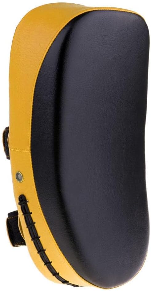 Premium PU Boxing Strike Target Pad - High Density EVA Sponge Padding, Adjustable Arm Band - Suitable for MMA, Kickboxing, Adults and Kids - Black, Blue, Golden - Golden
