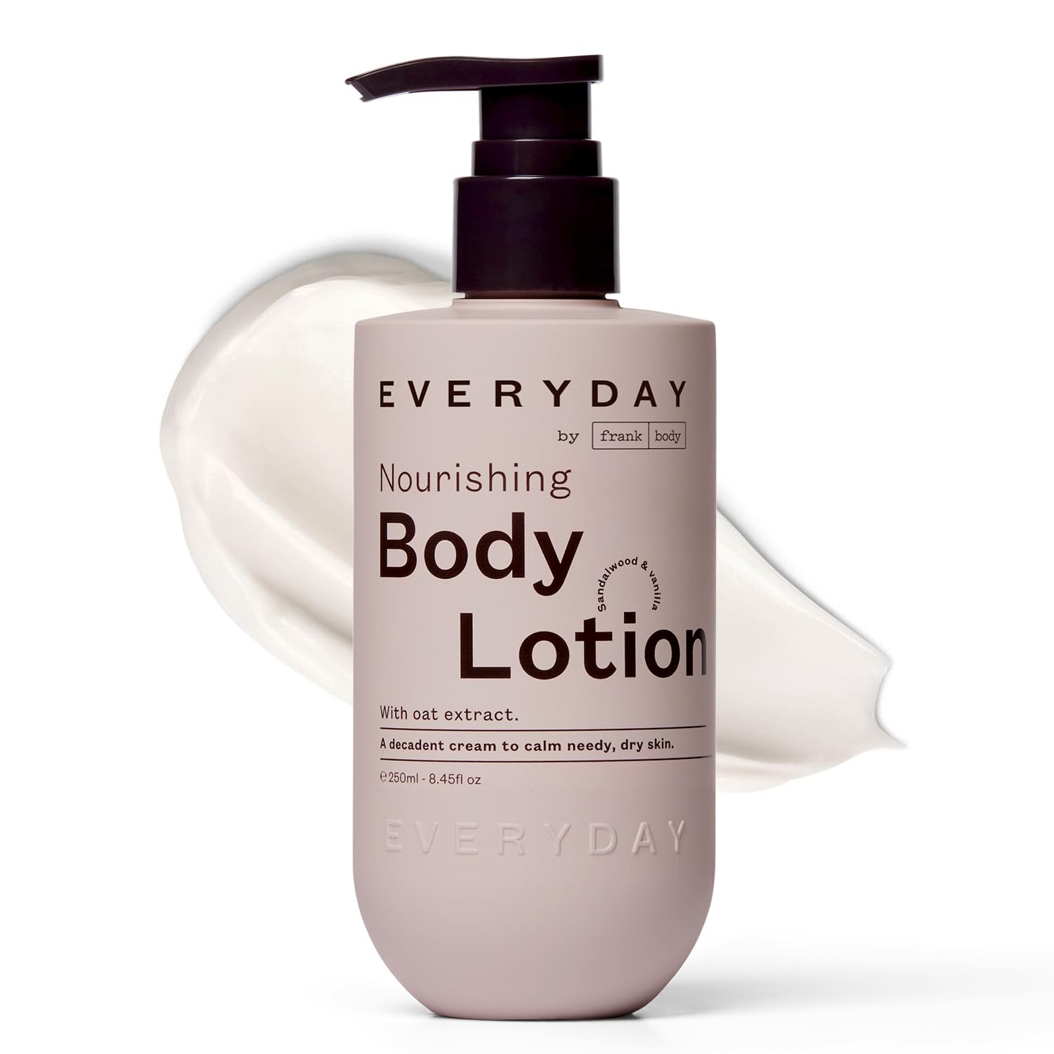 frank body Nourishing Body Lotion | Decadent Cream for Gentle, Calming & Long-Lasting Hydration | Oat Extract, Avocado Oil & Squalane | Sandalwood &
