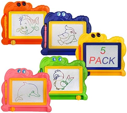 Mini Magnetic Drawing Board for Kids - Travel Size Erasable Doodle Board Set - Small Drawing Painting Sketch Pad - Perfect for Kids Art Supplies & Party Favors,Prizes for Kids Classroom (5 Piece)