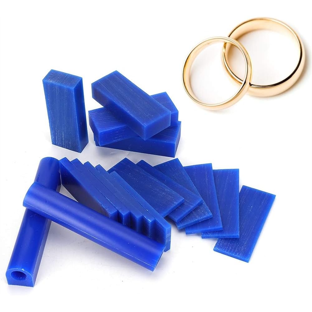 15 Blocs de Cire pour + 2 Tubes de Cire de Moulage, Cire Bleue pour la Création et la de Bagues