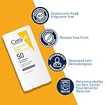 CeraVe Mineral Sunscreen Stick SPF 50, Broad Spectrum SPF + Hyaluronic Acid + Ceramides, Titanium Dioxide & Zinc Oxide, 100% Mineral Face Sunscreen Stick, Fragrance Free & Oil Free - Image 3