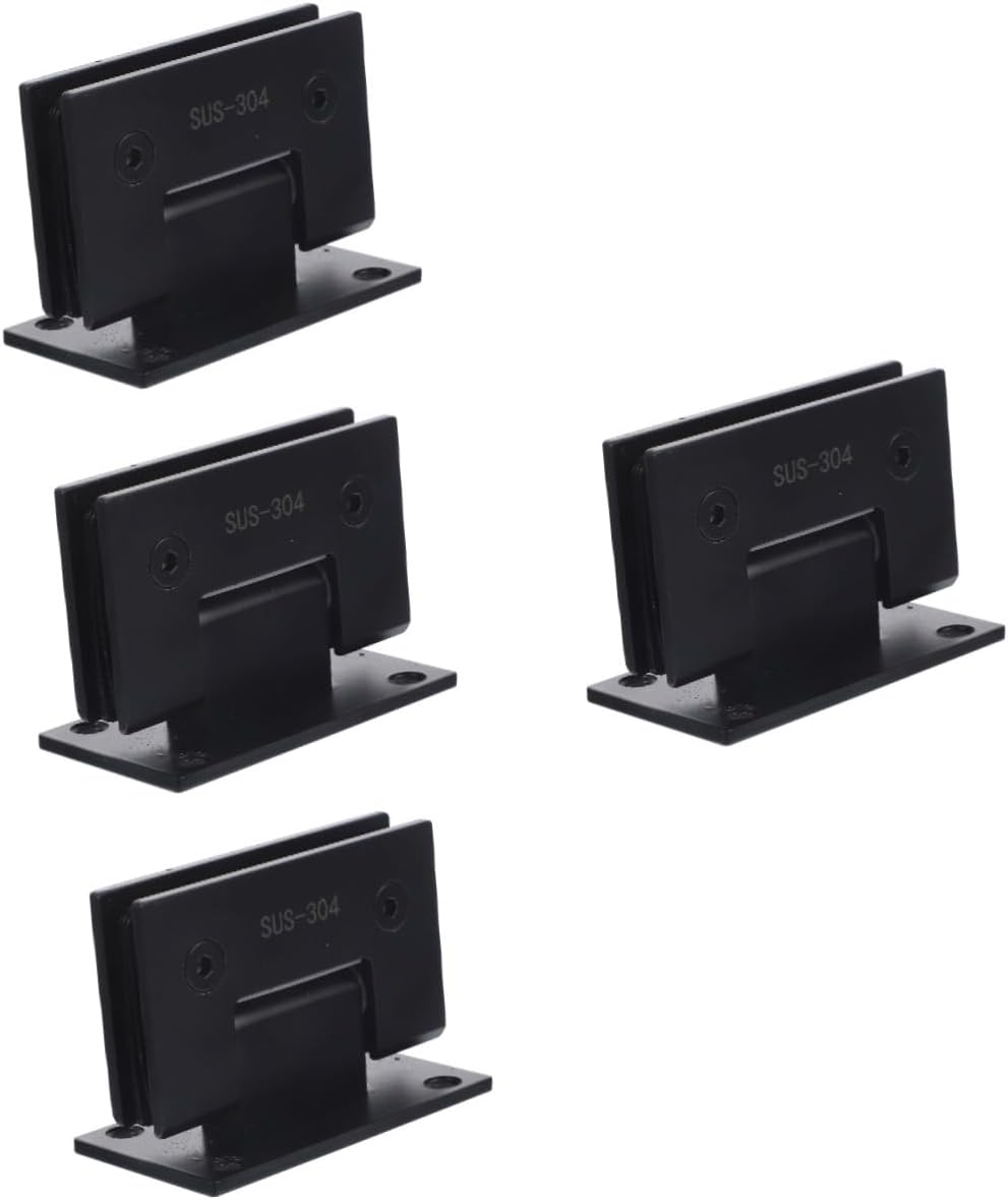 Mipcase 4pcs Stainless Steel Shower Door Clamp Sturdy Glass Door Fixing Clip for Easy Installation for Bathrooms and Hotels Design Washers