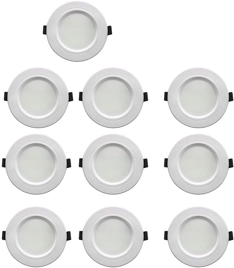 Spotlight，10 Packs 5W Led Recessed Downlight Ac85-265V Wide Pressure Super Bright Led Recessed Spotlight Aluminum Durable Anti-Glare Led Recessed Ceiling Light Outdoor Lights/White Light