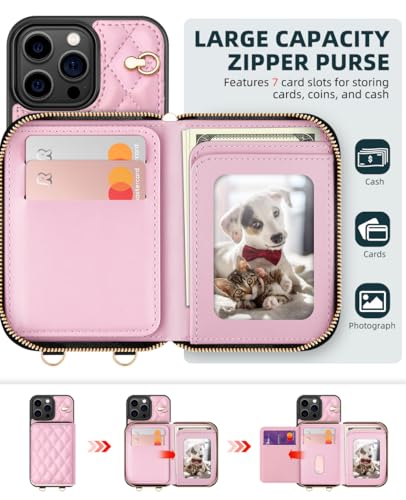 Housse iPhone 16 Pro Max avec blocage RFID et pochette zippée