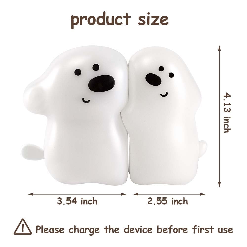 Cute Love Doggie Night Light, Dimmable Hugging Puppy Night Light for Kids, Rechargeable Kawaii Dog Lamp for Nursery, Dog Home Room Desk Bedside Decoration Accessories