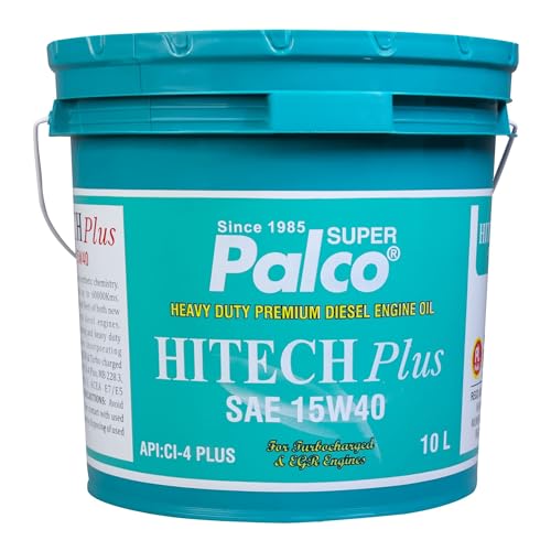 Image of PALCO Hitech Plus 15W40 Diesel Engine Oil 10 Litre for Heavy Duty Cars, Commercial Vehicles & Turbocharged Diesel Engines, EGR Compatible