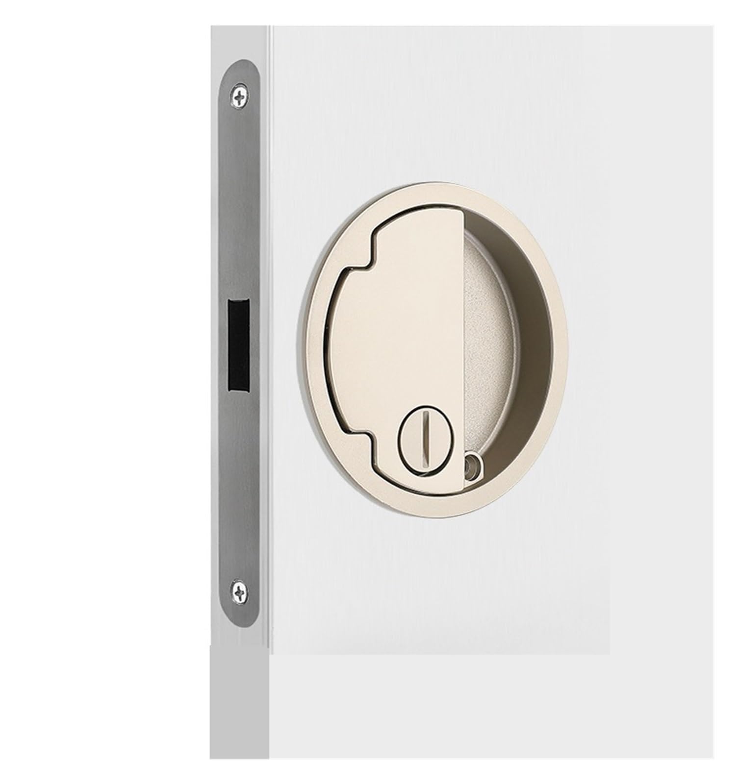 Poignée de porte ronde grise pour chambre à coucher zen