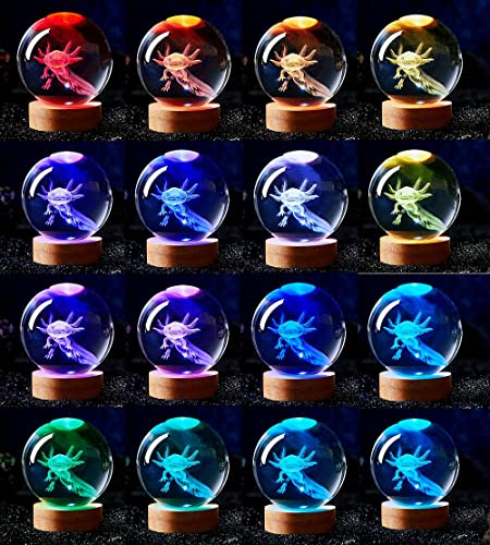 Digfpwt CRYSTAL BALL LAMP 3D K9 Crystal Ball Night Light With Wooden Base,16 Colors Change With Remote Control,Clear Glass Ball Light,Birthday Gift thumb #1