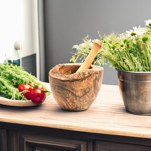 オリーブの木　1点もの　　自然の中にいる私 すり鉢すりこ木のセット オリーブの木 1点もの 自然の中にいる私 すり鉢すりこ木のセット