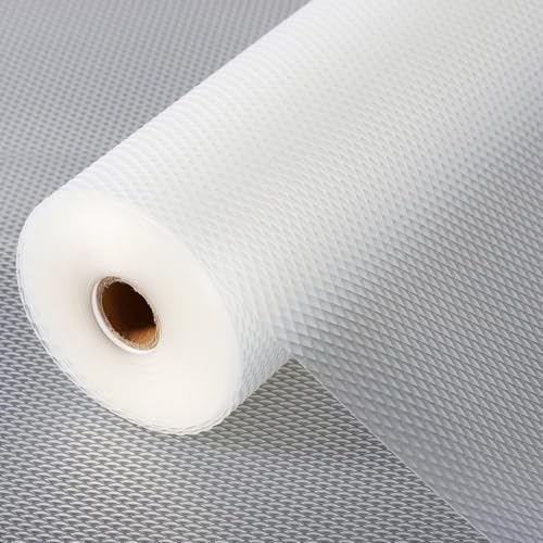 Image of Go Hooked EVA Anti Slip Fridge Mat Roll 45cm x 5m | Waterproof Shelf Liner for Kitchen Cabinet, Drawer, Refrigerator & Wardrobe | Food Grade Washable Cuttable Reusable Place Mat (Transparent)