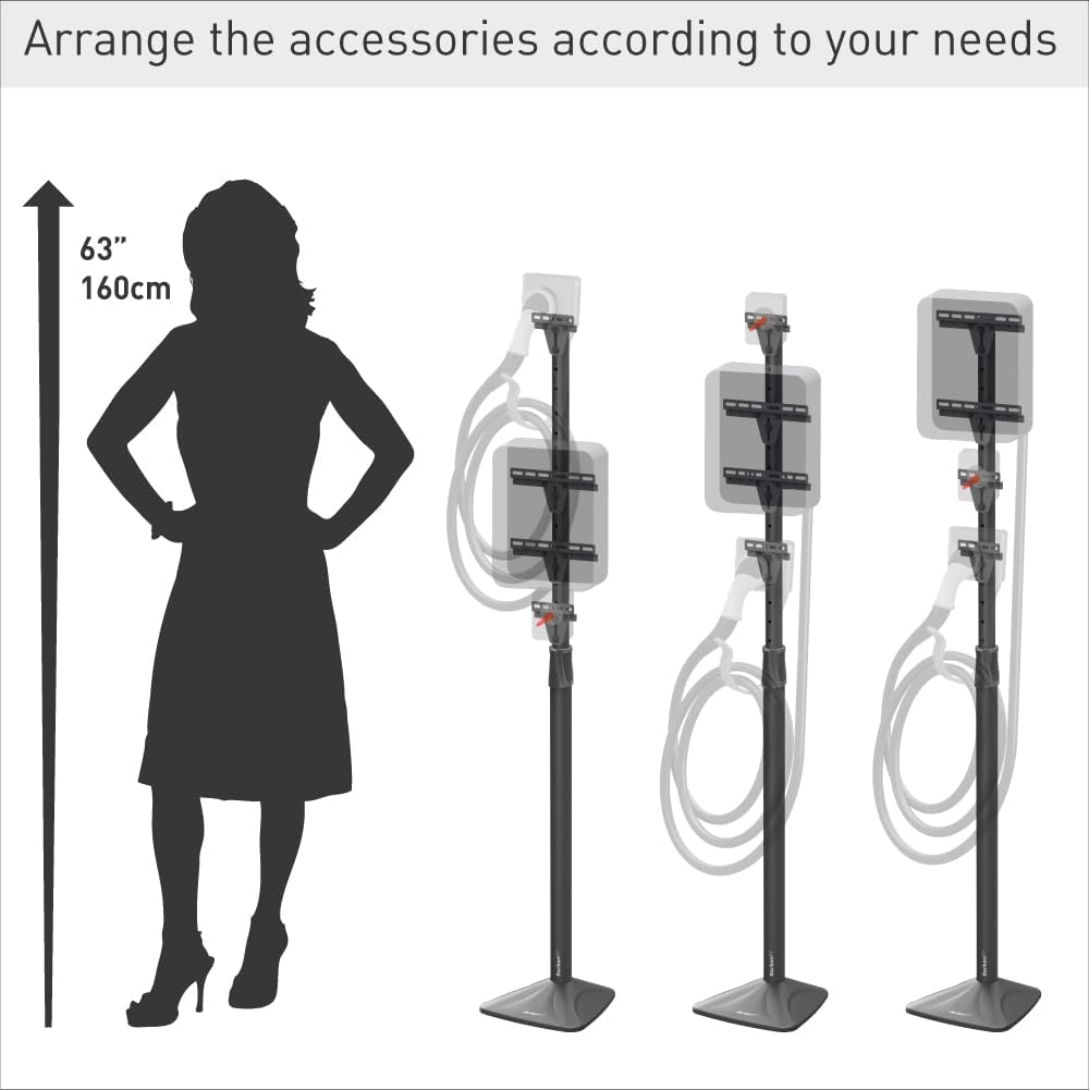 Barkan 57" Outdoor Universal EV Charger Stand, 5 Year Warranty, Weatherproof zinc Coating, Electric Vehicle Charging Station, Level 1 & 2, up to 110 lbs, Pedestal, Column, Tesla, Floor Mounted