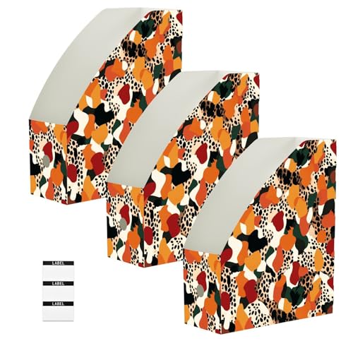 Boîtes de rangement pliables pour magazines léopard lot de 6 organiseurs 22,9 x 30,5 cm