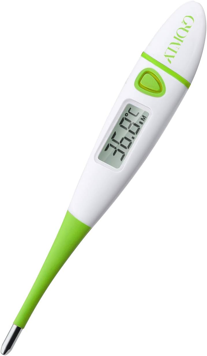 Digital Basal Thermometer, Fast and Accurate Readings, Oral, Recta and Underarm Thermometer with Fever Indicator, for Baby, Kids and Adults