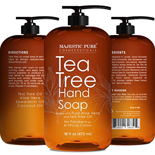 image for Majestic Pure Tea Tree Hand Soap - Liquid Hand Wash with Pure Aloe Ver
