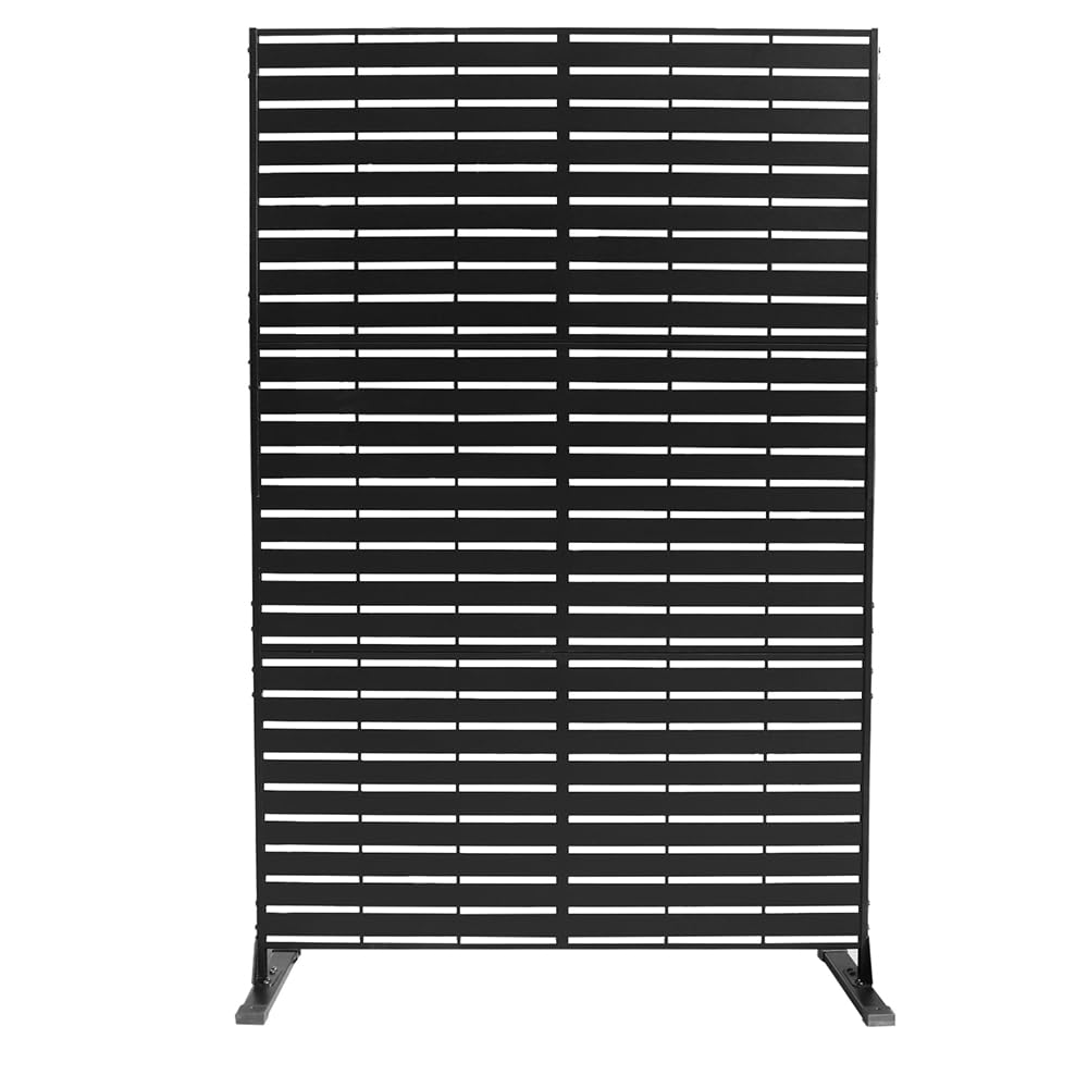 SIEDITI FUORI E DENTRO - Biombo Cortavientos de Metal Perforado, Separador divisorio para Exterior e Interior, Panel frangivista jardín, celosía de Acero versátil (patrón de Textura Negro)