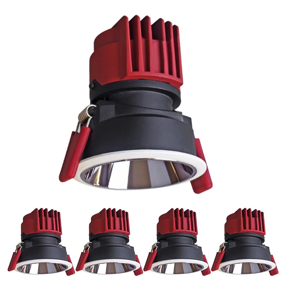 SANBDDLYY Adjustable 1/3/5/7 LED Downlight Set - Baffle Trim, 25° Angle, 3000K/4000K/6000K Daylight Retrofit Lighting(5-pcs,4000K)