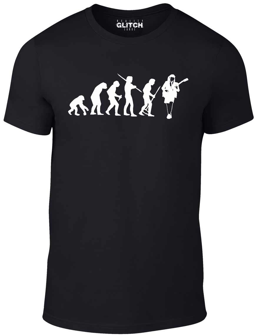 Reality Glitch Unisex Black Evolution Of Angus Young T-Shirt