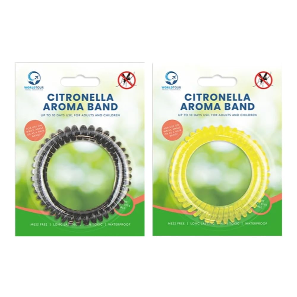 Best Citronella Aroma Band with PDQ for Kids and Adults (Yellow and Black)