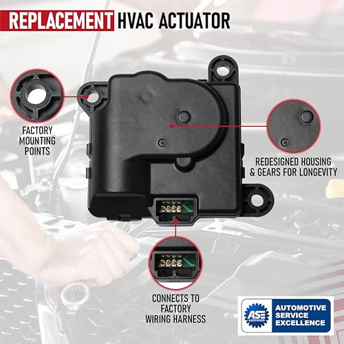 Image of HVAC Air Blend Door Actuator Heater Replacement by AA Ignition - Compatible with Dodge Ram Vehicles - 1999, 2000, 2001, 2002 Ram 1500, 2500, 3500 - Replaces 604-018, 5012924AA, 5104879AA