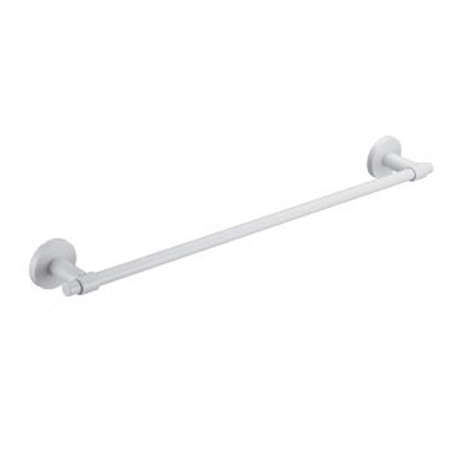 Tige porte-serviettes mural en inox blanc 25" pour rangement de douche et cuisine moderne