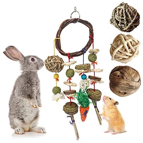 うさぎ おもちゃ ウサギ かじり木 ハムスター 歯磨き ?む 吊り下げ ストレス 運動不足 解消 天然木製 うさぎ/ハムスター/チンチラ/トトロ/テグ 小動物おもちゃ