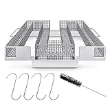 🍗Nützliches Zubehör🍗 -- Unser Räuchergarten Kaltrauchgenerator wird mit 1 Reinigungsbürste und 4 S-förmigen Haken geliefert. Nachdem das Produkt aufgebraucht ist, müssen Sie nur die Asche abschlagen und dann mit einer Drahtbürste die letzten Rückstände entfernen. Es ist bequemer für Sie, dieses Räuchergarten Kaltrauchgenerator zu verwenden und zu platzieren.