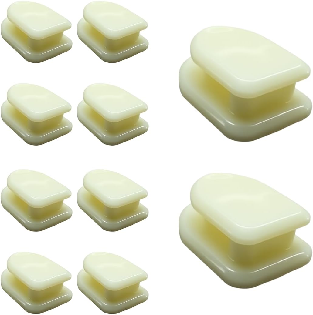 10PCS Mini Car Sticky Hooks, Self-Adhesive Heat Resistant Dashboard Hanger, Multifunctional Auto Interior Storage Hook, Leather & Plastic Safe Organizer for Keys Cables Mask (White)