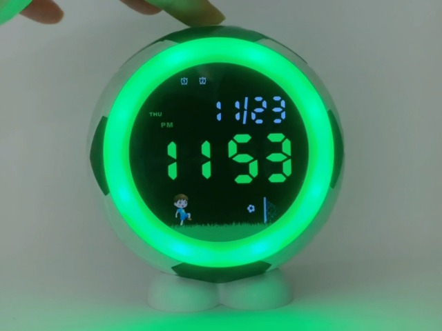 Football Reveil Enfant Numérique Avec Veilleuse, 6 Sons