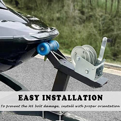 Akrixkip Boat Trailer Winch, 1600Lbs Hand Winch With 23Ft Strap, 4:1 Gear Portable Winch With Hook, 2 Way Ratchet Manual Winch For Jet Ski Boat Towing Pulley Drag Winch #TOP6