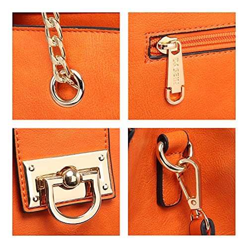 Dasein Hobo Handbag Vegan Leather Tote Chain Shoulder Purse for Women Satchel Bag With Matching Clutch - Image 3