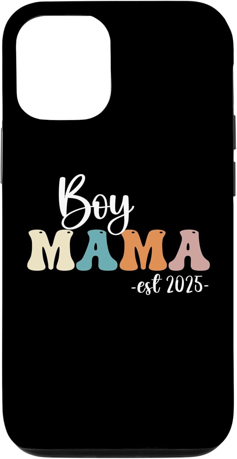 iPhone 15 Boy Mama Est 2025 Promoted to Mommy Mother’s Day Mom Retro Case