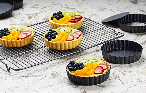 Quiche Pans 6Pcs/Set, 5 Inch Mini Tart Pan 12cm Commercial Grade Non Stick Removable Bottoms - Image 5