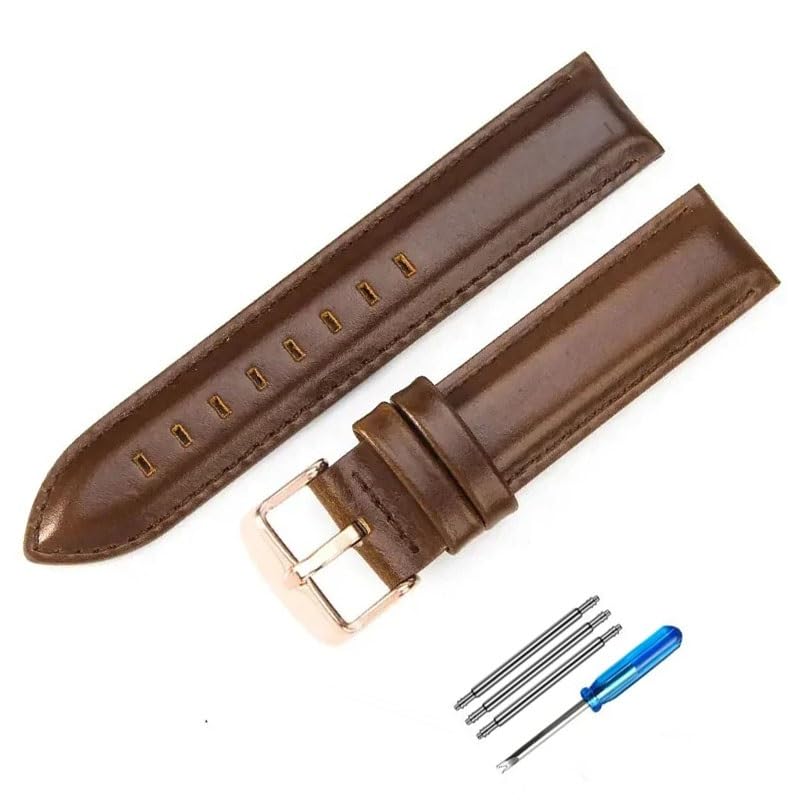 Bracelet de montre en cuir DW 20mm marron café pour homme femme