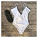 Produktbild JBIVWW Mutterschaft Bademode Sommer Flouncing Rüschen Schwangerschaft Badeanzüge Solide Tiefem V-Ausschnitt Schwangere Frauen Bademode One-stück Bikini (Color : White, Maternity Size : XL)