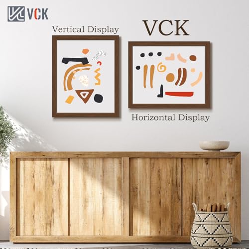 Image of VCK 16x20 Frames 3 Pack, Brown Poster Frame MDF Wood with Polished Plexiglass, Wall Mounting Horizontal & Vertical Display