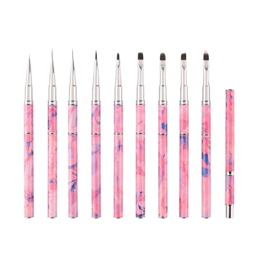 Ensemble de Stylo à Ongles en métal brosse à ongles et stylo à fil gel