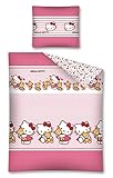  Hello Kitty Bettwäsche, Wendebettwäsche 140x200 cm, Kissen 70x90 cm 100 % Baumwolle