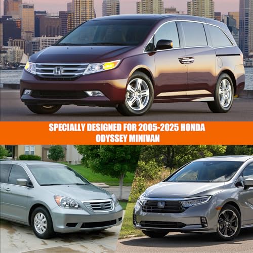 Image of Waterproof Car Covers Replace for 2005-2025 Honda Odyssey Minivan, 6 Layers Silver All Weather Custom-fit Car Cover with Zipper Door & Windproof Bands for Snow Rain Dust Hail Protection