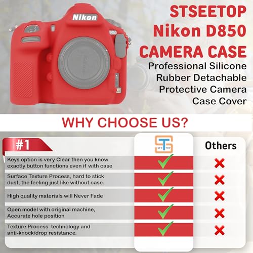 Funda de silicona para cámara Nikon D850 roja miniatura 4