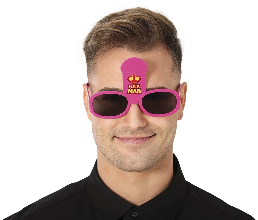 FIESTAS GUIRCA | Fuckman Pink Goggles - Fun Accessory for Stag Do and Adult Parties - Ideal for Bachelor Party and Celebrations - Joke Glasses for Men - Pink