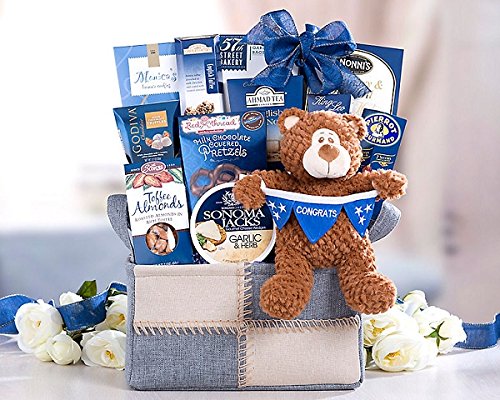 Amazon.com : Cuddly Bear: Congratulations Teddy Bear Gift Basket : Baby ...