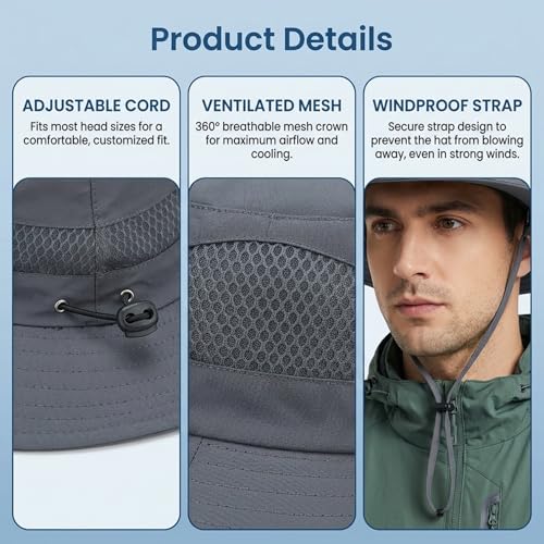 Chapeau ventilateur solaire avec ventilation réglable USB-C - 2